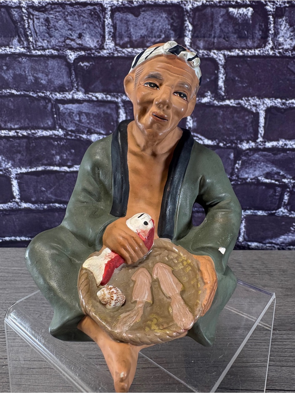 Vintage Tilso Ceramic Fisherman Figurine